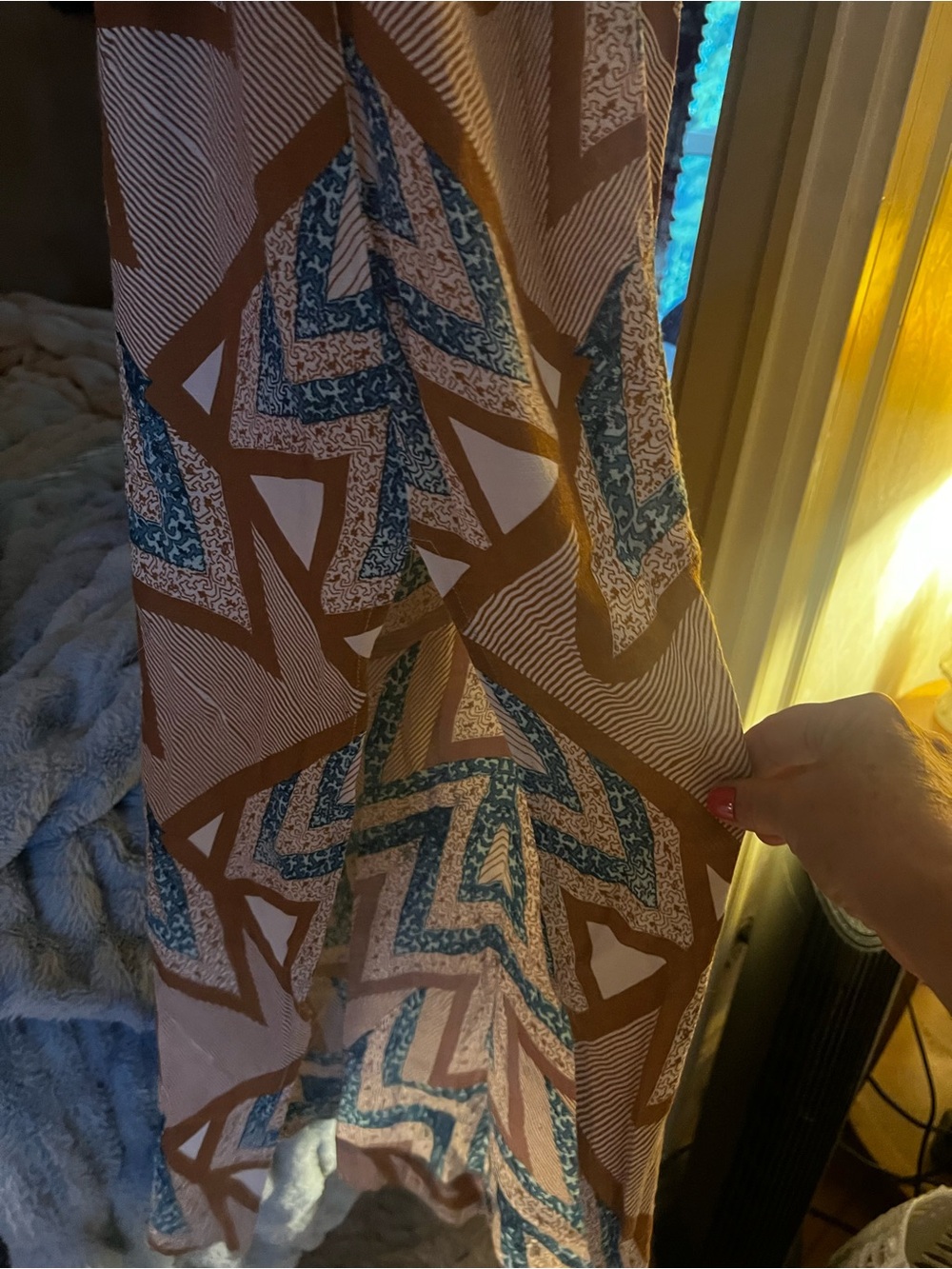 Women’s Geometric Print Brown and Blue Skirt